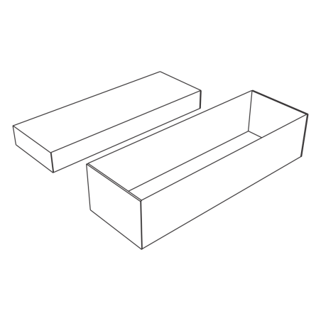 Lange zweiteilige Geschenkbox Dieline - Individuelle Grössen | MAZUS